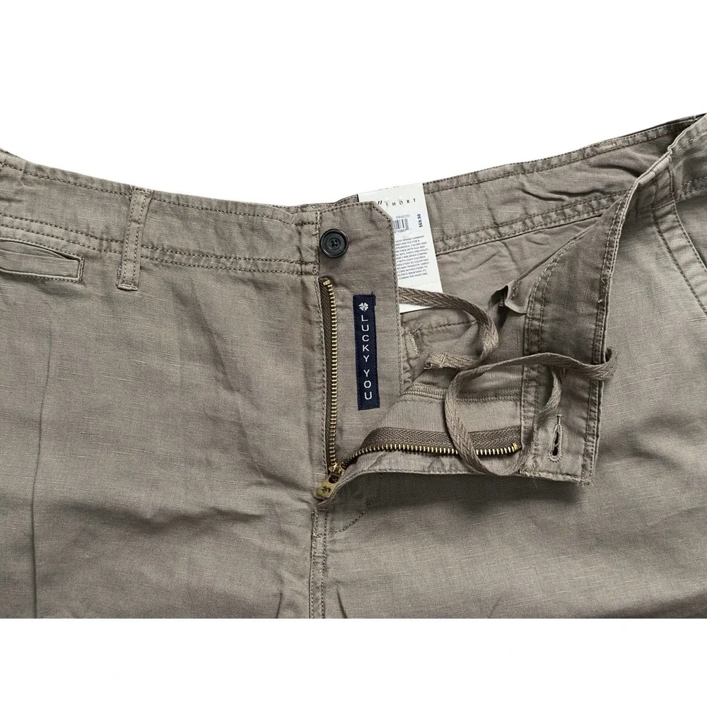 New Lucky Brand Linen Blend Flat Front Chino Shorts 9" Men's 40 MSRP $69.50 - Picture 4 of 9